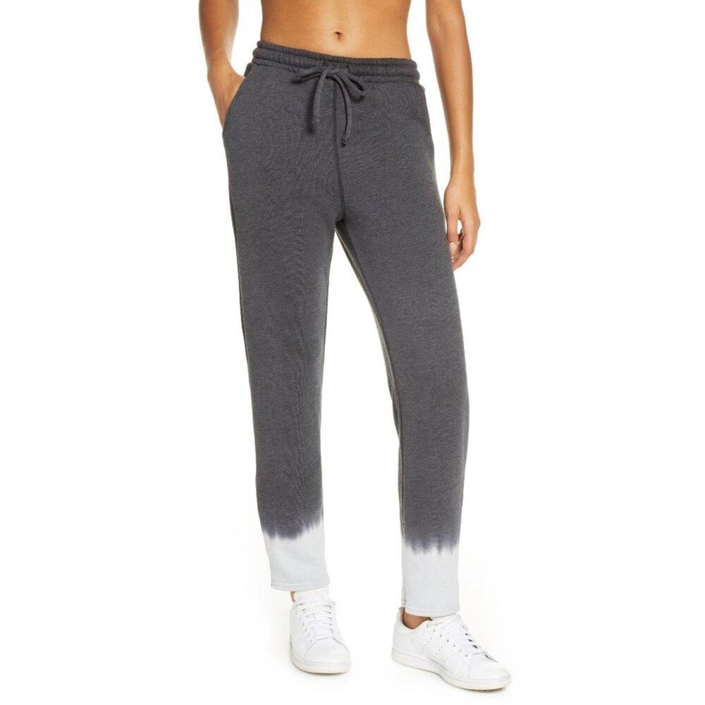 Zella Gray Jogger Sweatpants Women Sz S Dip Dye Lounge Casual Minimal NWT